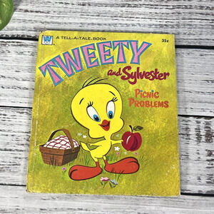 Vintage Tweety and Sylvester Picnic Problems Children's Book 1970 Whitman Book